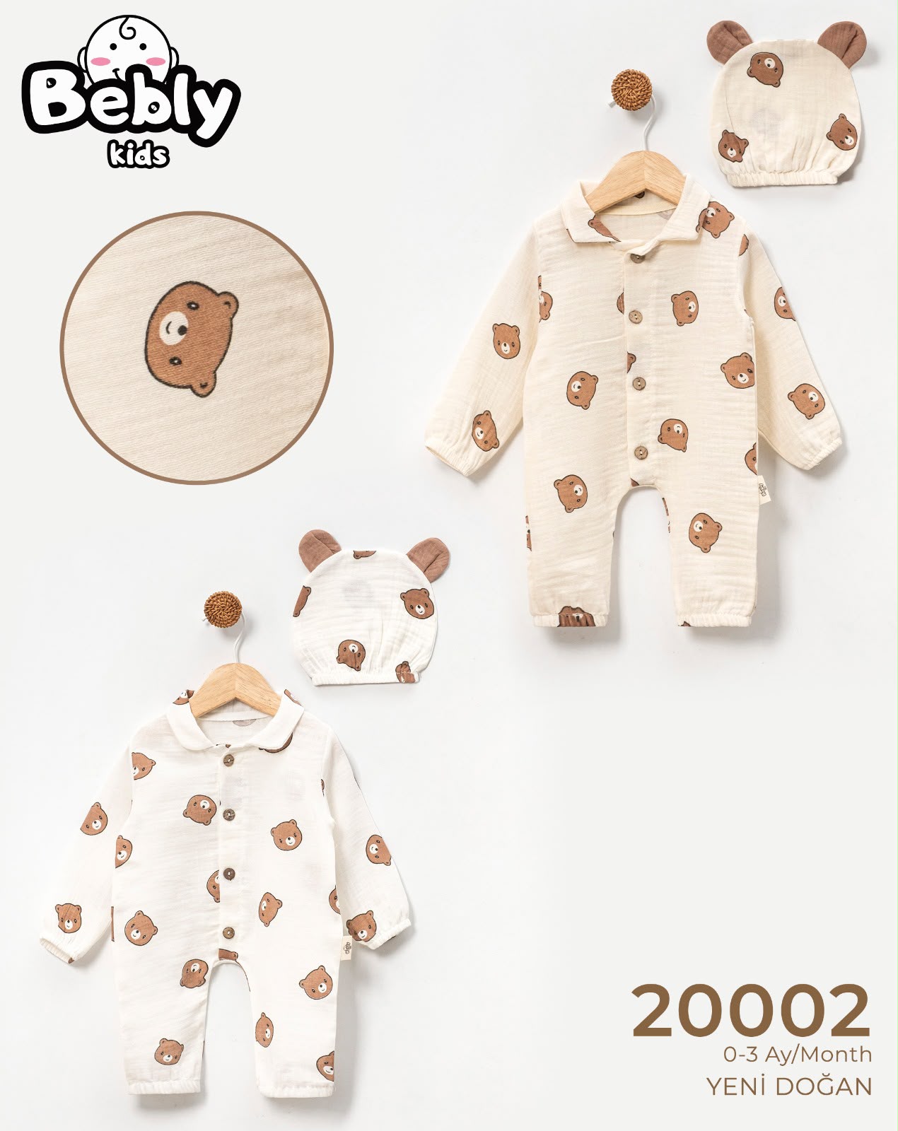 Bebly yenidoğan tulumu / takım model 20002
