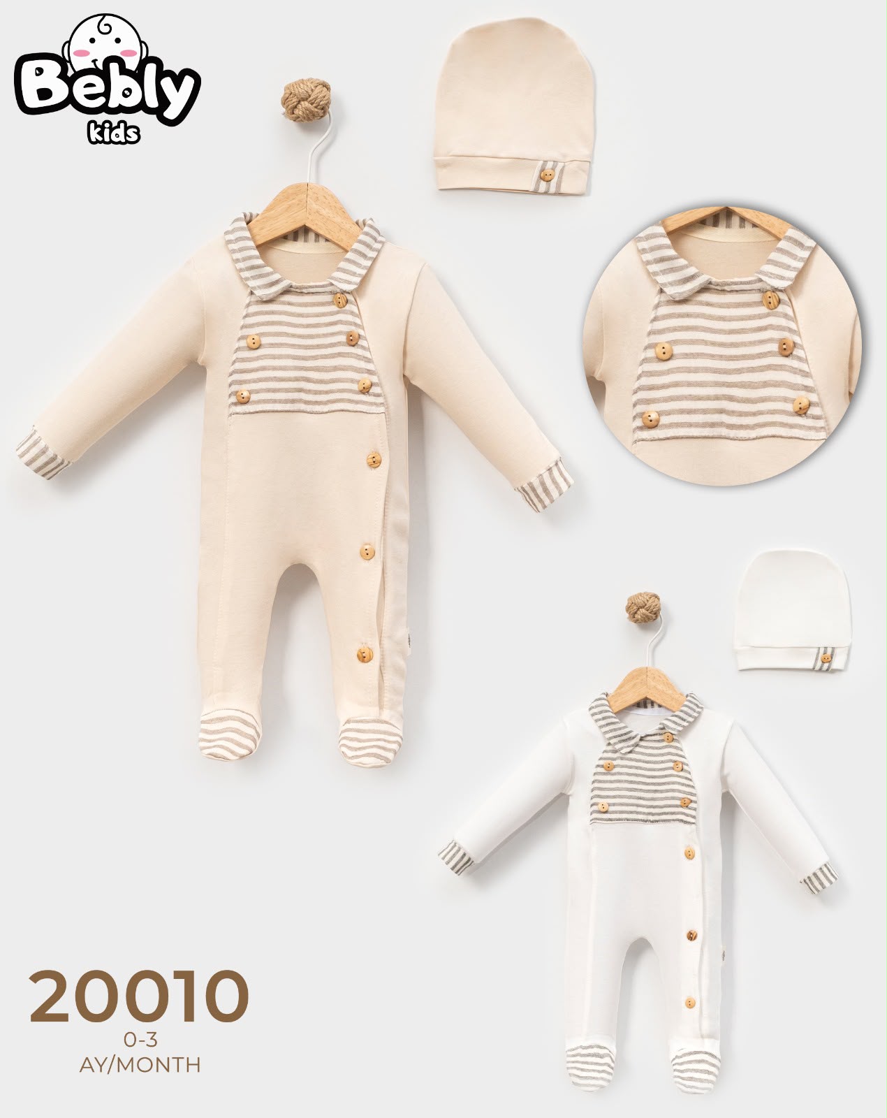 Bebly yenidoğan tulumu / takım model 20010