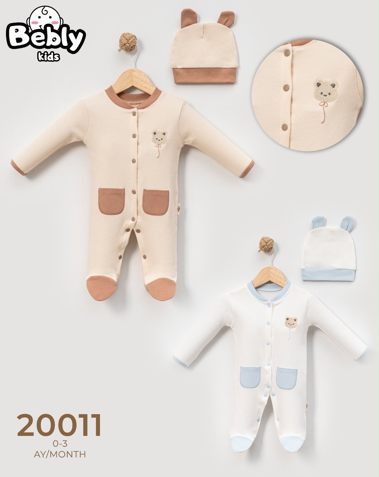 Bebly yenidoğan tulumu / takım model 20011
