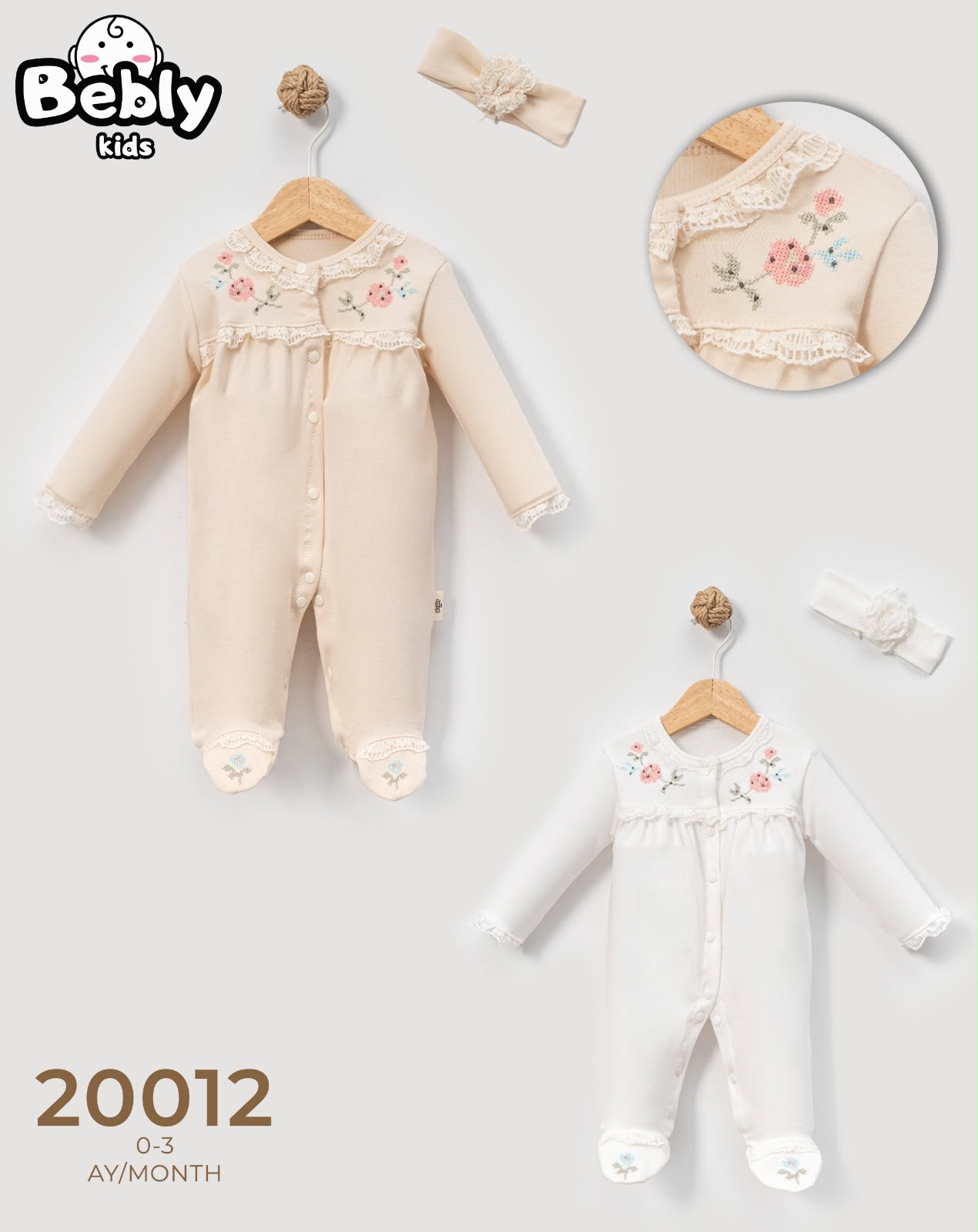Bebly yenidoğan tulumu / takım model 20012