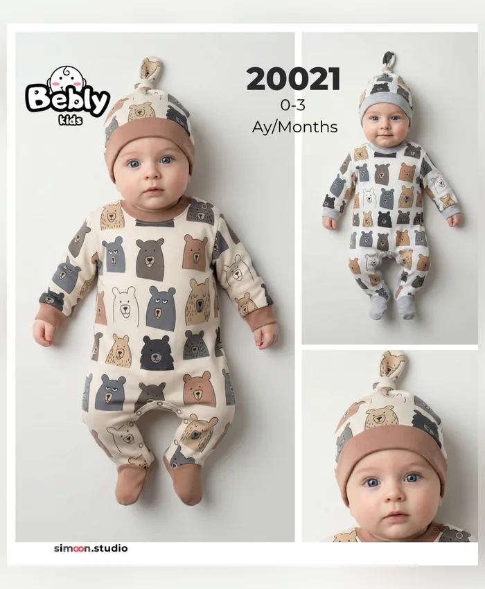 Bebly yenidoğan tulumu / takım, model 20021
