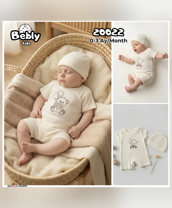 Bebly yenidoğan tulumu / takım, model 20022